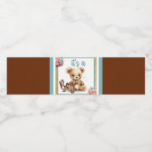 Boho Blue Beer Baby shower Waterfles Etiket (Enkel label)