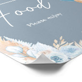 Boho Blue Beer Balloon Baby shower Voedsel Poster (Hoek)