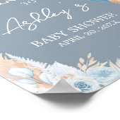 Boho Blue Beer Balloon Baby shower Welkom Poster (Hoek)