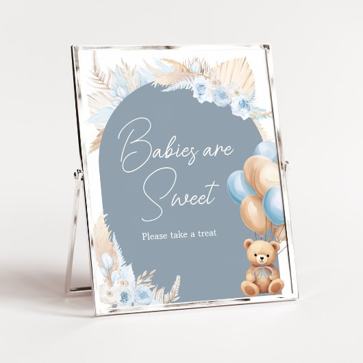 Boho Blue Beer Balloon Baby's zijn zoet Poster