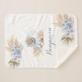 Boho Blue Beer New Baby Boy Sherpa Blanket Deken (Voorkant (horizontaal))