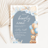 Boho Blue Beren ballon Baby shower Kaart