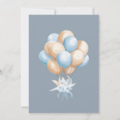 Boho Blue Beren ballon Baby shower Kaart (Achterkant)