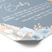 Boho Blue Beren ballon Baby shower zeg niet Baby Poster (Hoek)