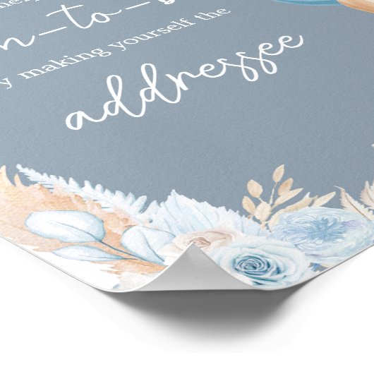 Boho Blue Beren ballonenvelopstation Poster (Hoek)