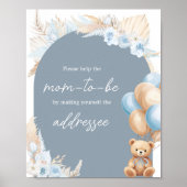 Boho Blue Beren ballonenvelopstation Poster (Voorkant)