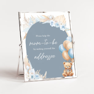 Boho Blue Beren ballonenvelopstation Poster