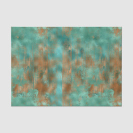 Boho Blue Blauwgroen Copper Patina Tissuepapier