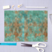 Boho Blue Blauwgroen Copper Patina Tissuepapier (Craft)