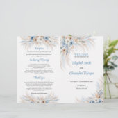 Boho Blue Bloemen en Ivoor Rozen Pampas (Staand voorkant)