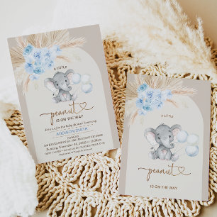 Boho Blue Bloemenboog kleine pinda Baby shower Kaart