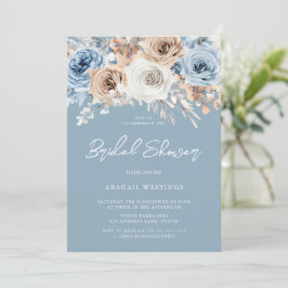Boho Blue Bohemian Floral Waterverf Vrijgezellenfe Kaart