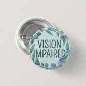 Boho Blue Botanical Leaves slechtziend Ronde Button 3,2 Cm (Voorkant /achterkant)