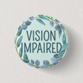 Boho Blue Botanical Leaves slechtziend Ronde Button 3,2 Cm (Voorkant)