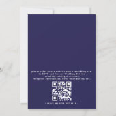 Boho Blue Bouquet Floral Elegant QR Code Wedding Kaart (Achterkant)
