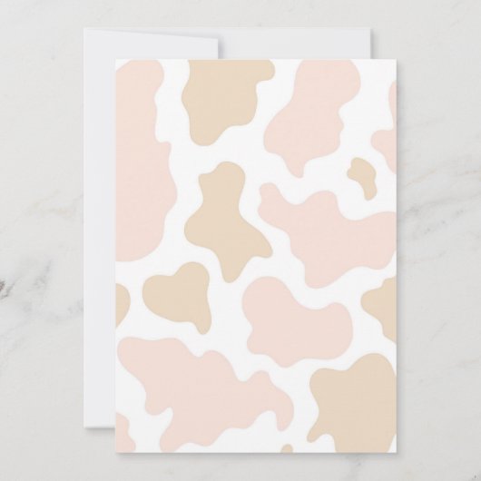 Boho Blue Bow Highland Koe Baby shower Kaart (Achterkant)