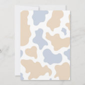 Boho Blue Bow Highland Koe Baby shower Kaart (Achterkant)