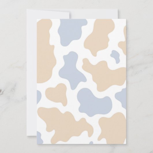 Boho Blue Bow Highland Koe Baby shower Kaart (Achterkant)