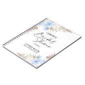 Boho Blue Brown Floral Vrijgezellenfeest Guest Notitieboek (Linkerzijde)