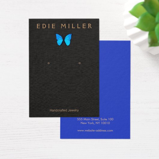 Boho Blue Butterfly Earring Display Kaart (Bureau)
