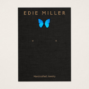 Boho Blue Butterfly Earring Display Kaart