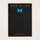 Boho Blue Butterfly Ketting Bracelet Display Card Visitekaartje (Voorkant)