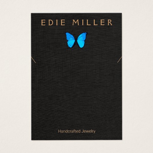 Boho Blue Butterfly Ketting Bracelet Display Card Visitekaartje (Voorkant)