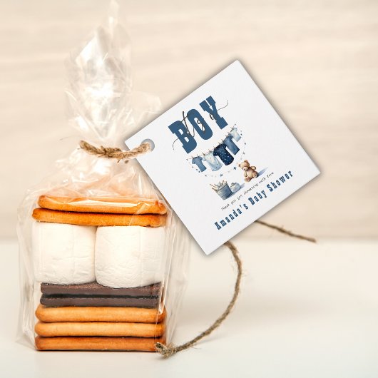 Boho Blue Clothesline Sweet is een Baby shower voo Bedankjes Labels