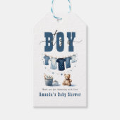 Boho Blue Clothesline Sweet is een Baby shower voo Cadeaulabel (Voorkant)