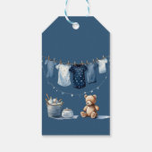 Boho Blue Clothesline Sweet is een Baby shower voo Cadeaulabel (Achterkant)