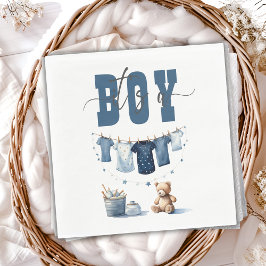 Boho Blue Clothesline Sweet is een Baby shower voo Servet