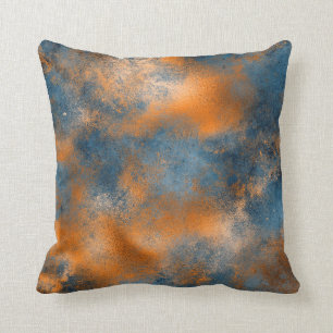 Boho Blue Copper Graphic Abstract Kussen
