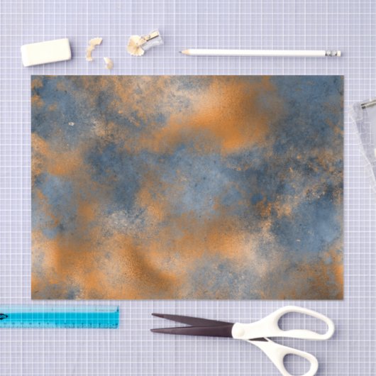 Boho Blue Copper Graphic Abstract Tissuepapier (Craft)