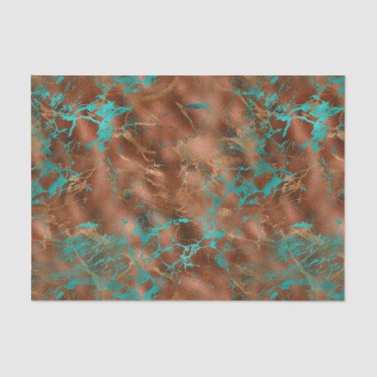 Boho Blue Copper Patina Tissuepapier (Voorkant)