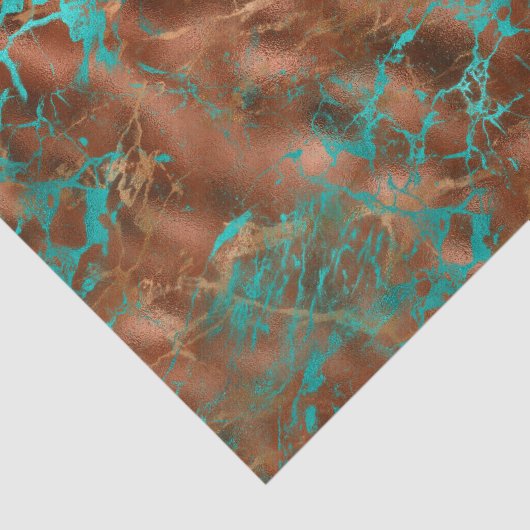 Boho Blue Copper Patina Tissuepapier (Detail)