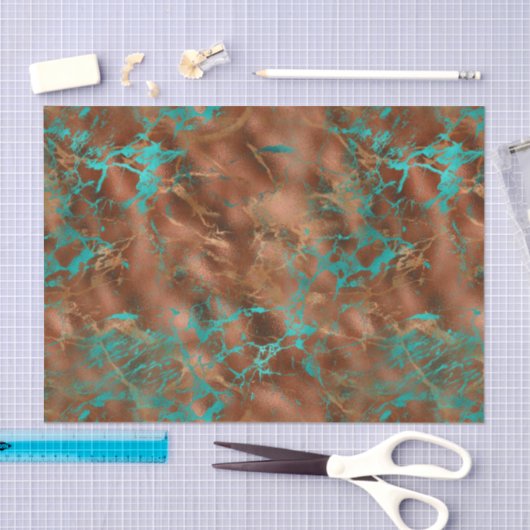 Boho Blue Copper Patina Tissuepapier (Craft)