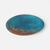 Boho Blue Copper Rustic Papieren Bordje (Gekanteld)