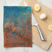 Boho Blue Copper Rustic Theedoek (Quarter Fold)