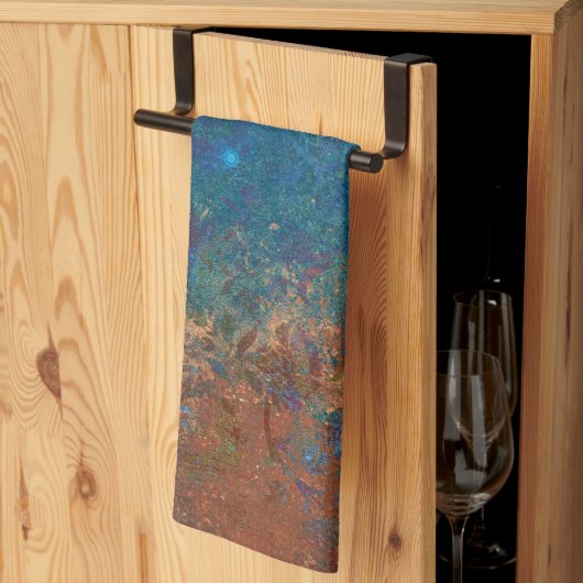 Boho Blue Copper Rustic Theedoek (Derde Gevouwen)