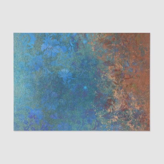 Boho Blue Copper Rustic Tissuepapier (Voorkant)