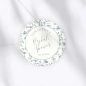 Boho Blue & Cream Bridal Shower Favor Ronde Sticker