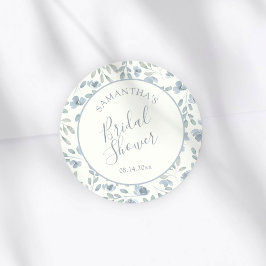 Boho Blue & Cream Bridal Shower Favor Ronde Sticker
