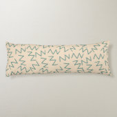 Boho Blue Cream Zig Zag Stijlvol Lichaamskussen (Achterkant)
