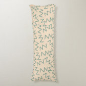 Boho Blue Cream Zig Zag Stijlvol Lichaamskussen (Voorkant Verticaal)