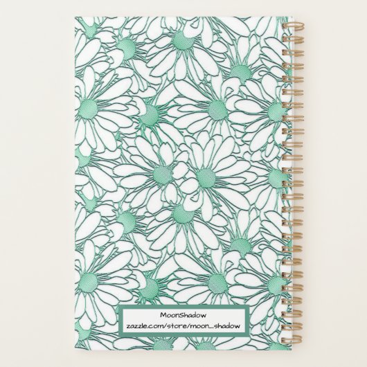 Boho Blue Daisy Pattern Online Business Planner (Achterkant)