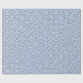 Boho blue delicate schelpen cadeaupapier