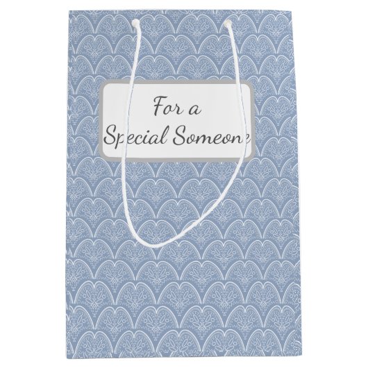 Boho Blue Delicate Shells Medium Cadeauzakje (Voorkant)