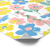 Boho Blue Ditsy Floral Custom Baby shower Welkom Poster (Hoek)