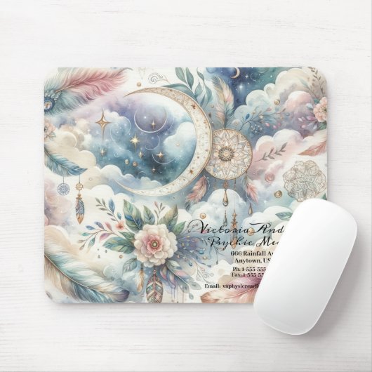 Boho Blue Dreamcatcher Psychische Lezen Logo Muismat (Met muis)