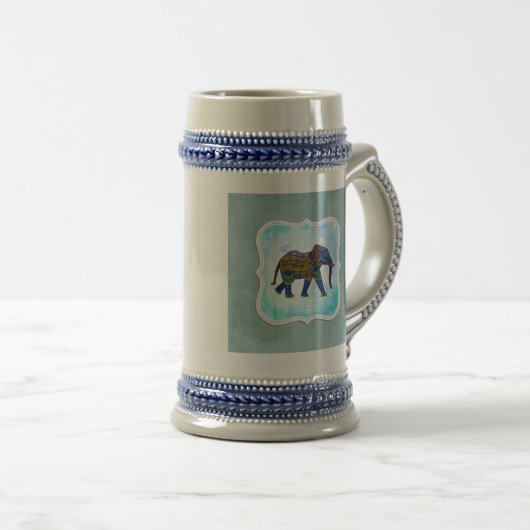 Boho Blue Elephant Bierpul (Voorkant rechts)